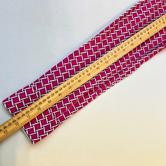 Crown & Ivy Women's Long Sleeve Lattice Print Button Front Top Pink White Size M - Picture 5 of 11